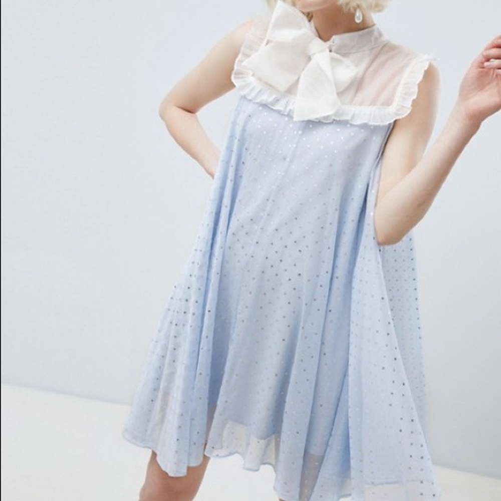 Sister Jane pussy bow dress with silver stars